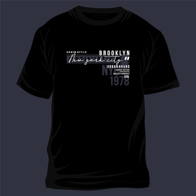 camiseta con estampado de vector gráfico de estilo básico de mezclilla de brooklyn