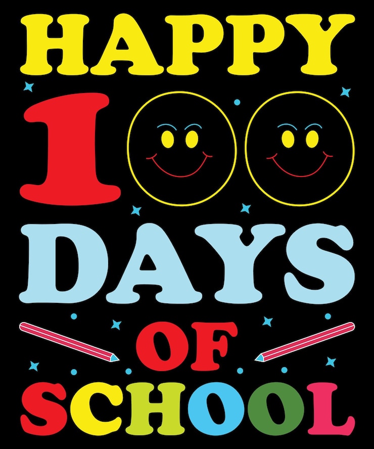 Vector camiseta feliz 100 días de escuela