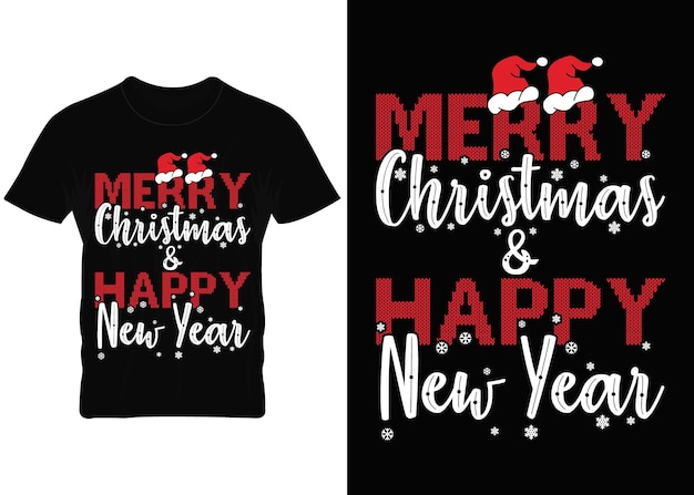 Camiseta feliz navidad y feliz año nuevo