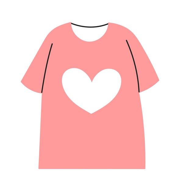 Vector camiseta femenina con corazón