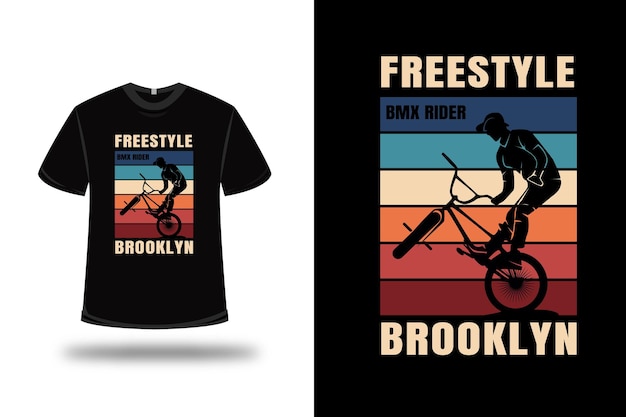 Camiseta freestyle bicicleta motocross brooklyn color rojo crema y azul