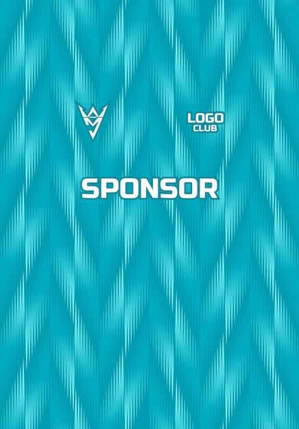 Camiseta de fútbol azul azul con el logotipo del patrocinador y la textura de Chevron