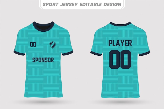 Vector camiseta de fútbol con diseño delantero y trasero para imprimir.