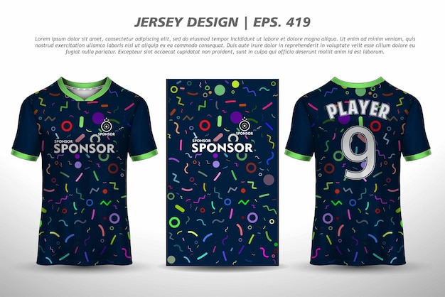 Camiseta de fútbol diseño de fútbol para sublimación diseño de camiseta deportiva colección premium free vector