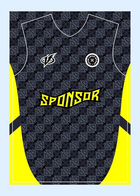 La camiseta de fútbol de patrón amarillo negro diseña un uniforme profesional personalizado con impresión de sublimación