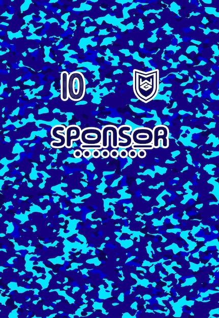 Camiseta de fútbol con patrón de camuflaje y uniforme con el logotipo del patrocinador listo para imprimir