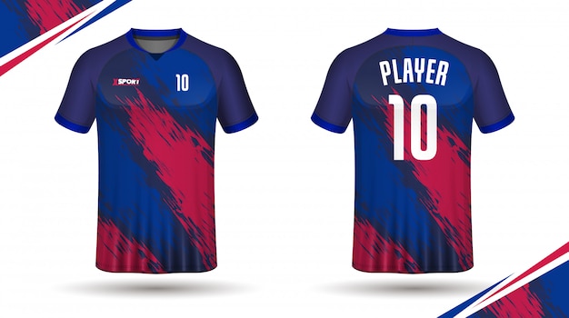 Camiseta de fútbol con plantilla deportiva