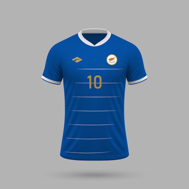 Camiseta de fútbol realista 3D de la selección nacional de Chipre 2024