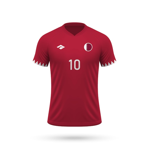 Camiseta de fútbol realista 3d de la selección nacional de qatar 2024