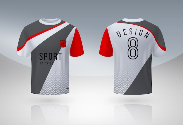 ciervo sección cada Camiseta de fútbol realista. diseño de uniformes deportivos de jersey,  plantilla de diseño de camiseta del equipo de fútbol 3d. | Vector Premium