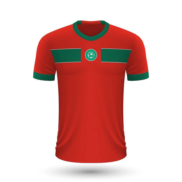 Camiseta de fútbol realista de marruecos