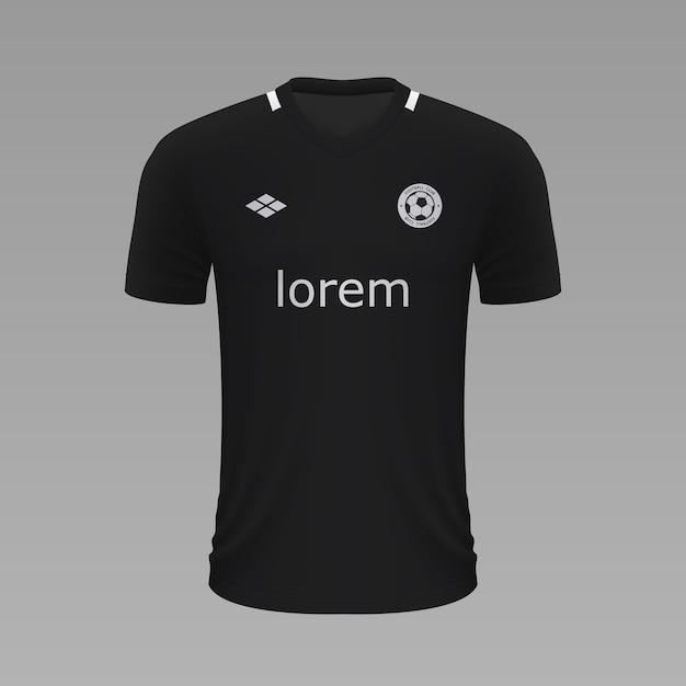 Camiseta de fútbol realista partizan, plantilla de camiseta para kit de fútbol