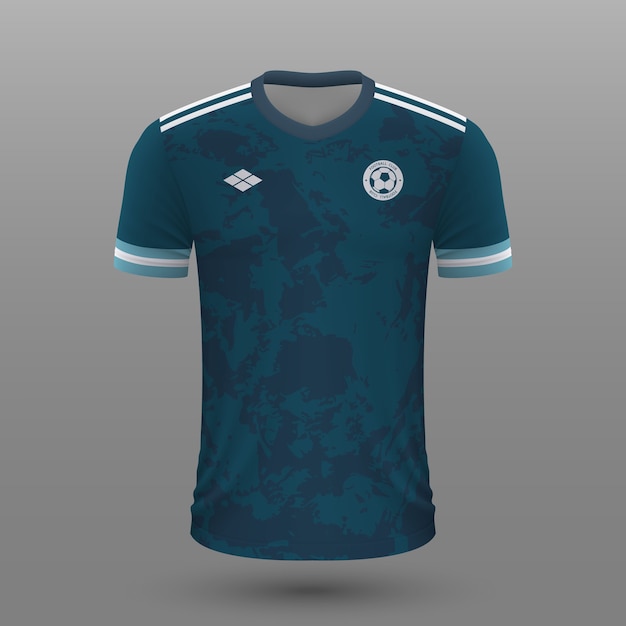 Vector camiseta de fútbol realista, plantilla de camiseta de argentina para kit de fútbol.