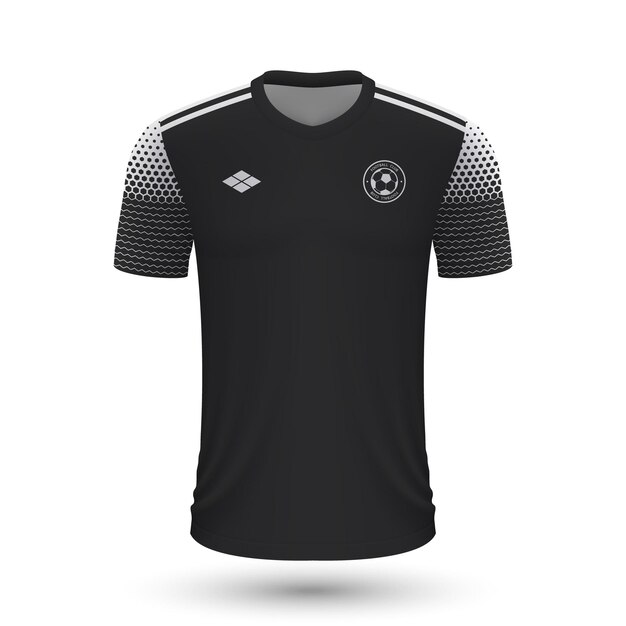 Camiseta de fútbol realista sheriff 2022, plantilla de camiseta para fútbol