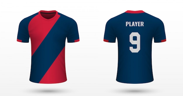 Vector camiseta de fútbol realista