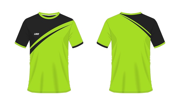 Camiseta de fútbol verde y negro o plantilla de fútbol para club de equipo sobre fondo blanco jersey sport