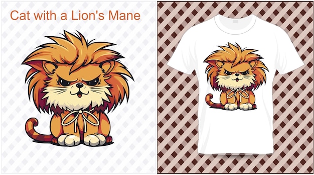 Camiseta Gato con Melena de Lion039s