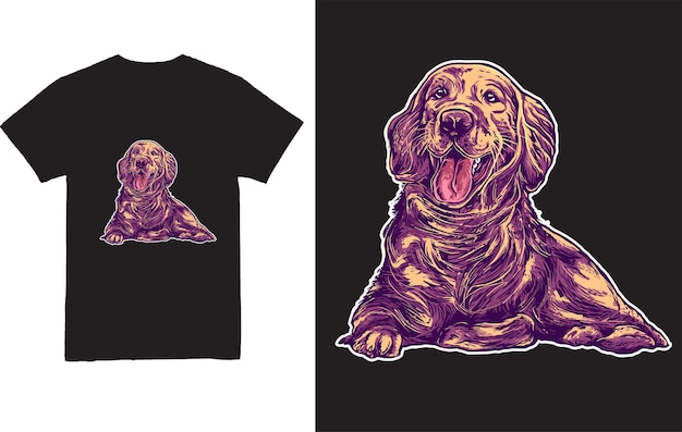 Vector camiseta golden retriever