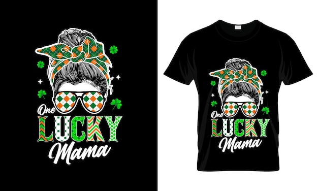 Vector una camiseta gráfica colorida de lucky mama diseño de camiseta para el día de san patricio