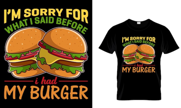 Vector camiseta de hamburguesa diseño gráfico e ilustración