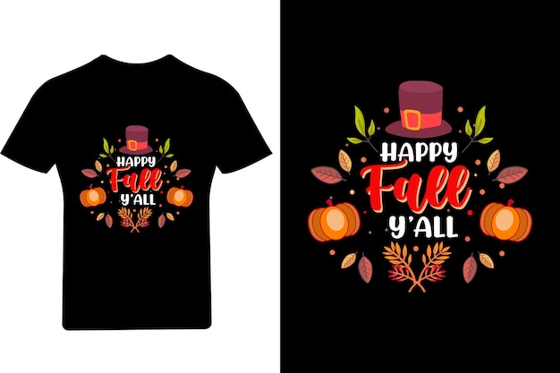 Camiseta happy fall y'all, camiseta de acción de gracias, camiseta de pavo,