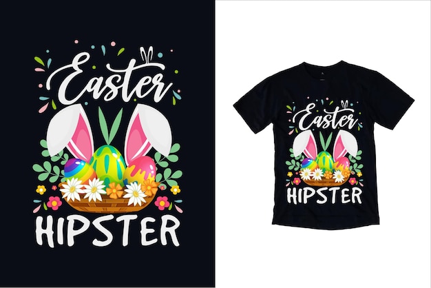 Camiseta hipster de pascua vector premium