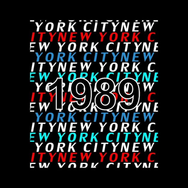 Camiseta de ilustración de texto de diseño de vector de tipografía de diseño de ciudad de Nueva York Imprimir