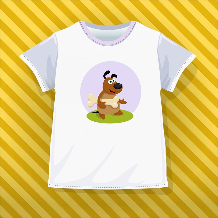 camiseta infantil con la imagen de un perro.
