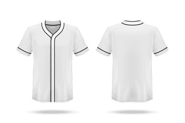 Vector camiseta de jersey de béisbol de especificación aislada en blanco