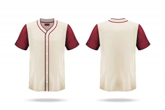 Vector camiseta de jersey de béisbol de especificación aislada en blanco