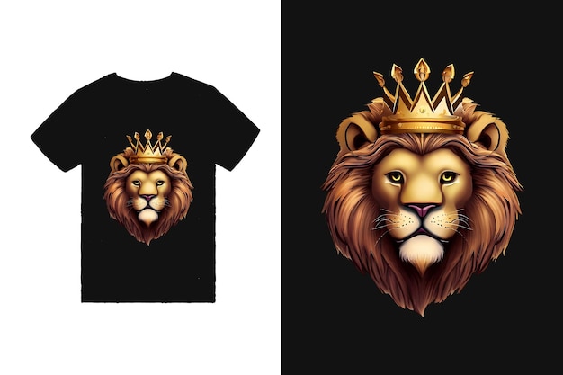 Camiseta Lion Crown Muestra tu orgullo real con esta camiseta 100% algodón con un majestuoso león.
