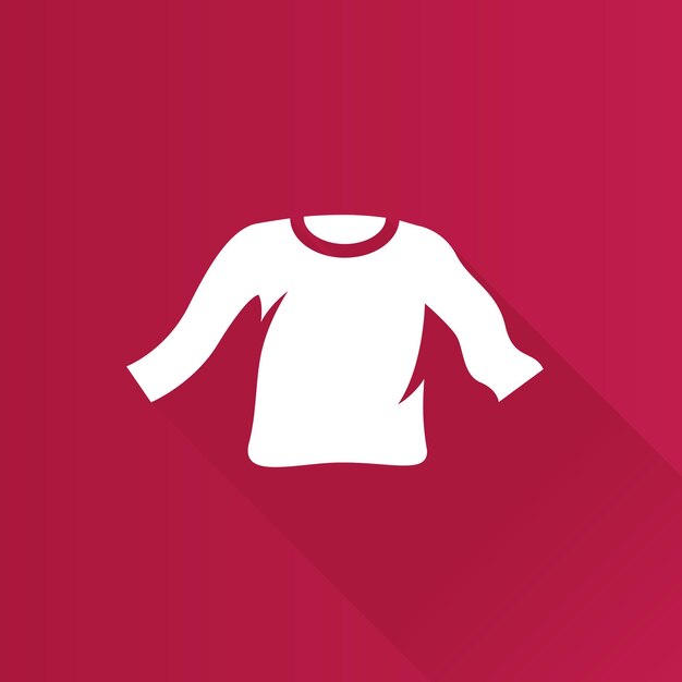 Camiseta de manga larga icono de color plano larga sombra vector ilustración