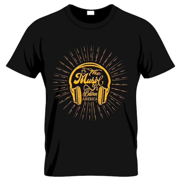 Una camiseta negra con una clave de sol y una clave de sol en la parte delantera.