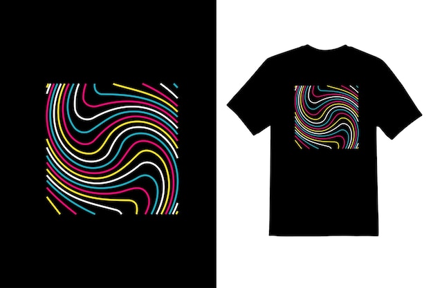 Una camiseta negra con un diseño de arco iris en el frente.