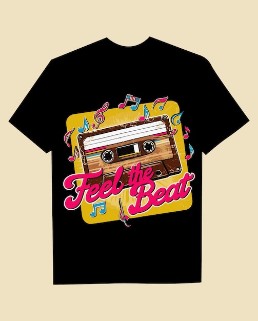 una camiseta negra con Feel the Beet es todo sobre abrazar el ritmo vibrante de la vida a través de la música