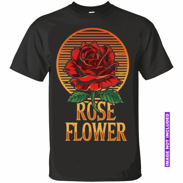 Vector una camiseta negra con una flor en ella está mostrando una flor