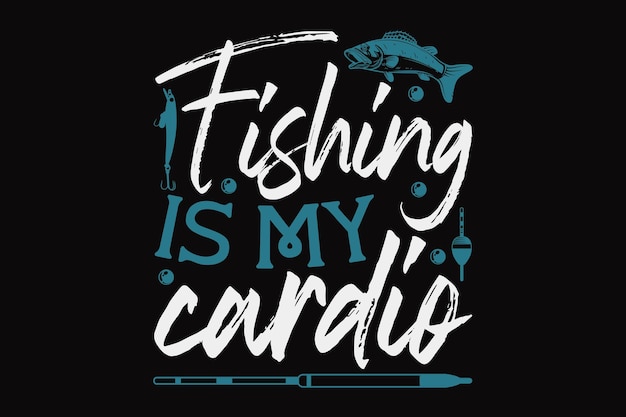 Una camiseta negra con la palabra pesca es mi cardio.