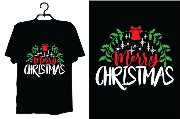 una camiseta negra con las palabras Feliz Navidad en ella