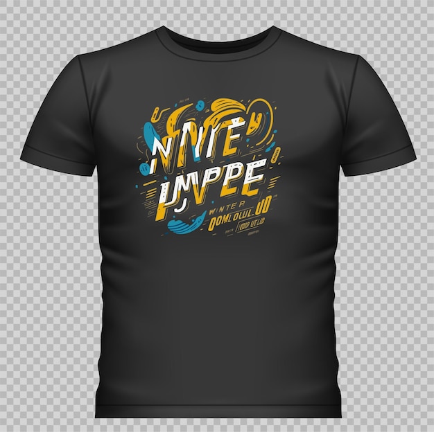 Camiseta negra Vector de impresión de diseño