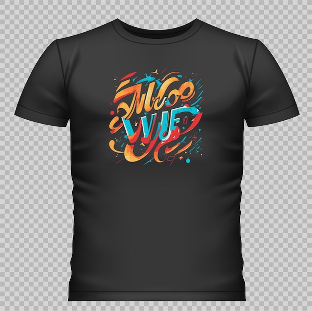 Camiseta negra Vector de impresión de diseño