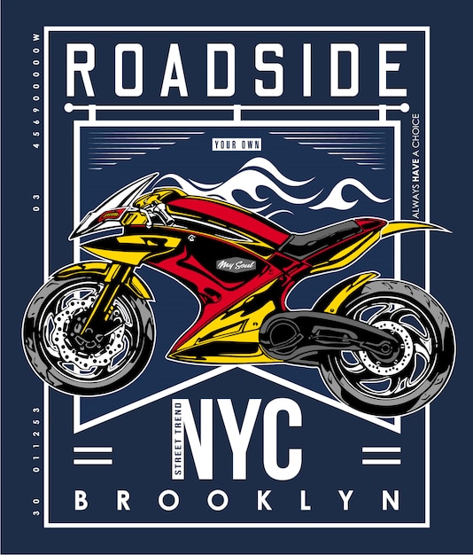 Vector camiseta del nyc del borde de la carretera