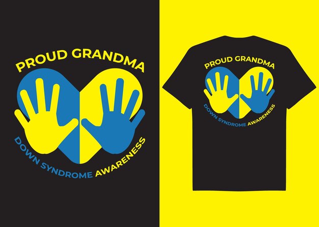 Camiseta orgullosa de la conciencia del síndrome de down de la abuela