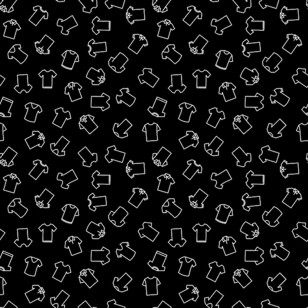 Camiseta oscura vector de patrones sin fisuras o de fondo