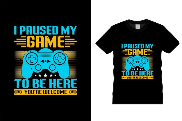 Vector una camiseta con las palabras pasé mi juego en videojuegos.