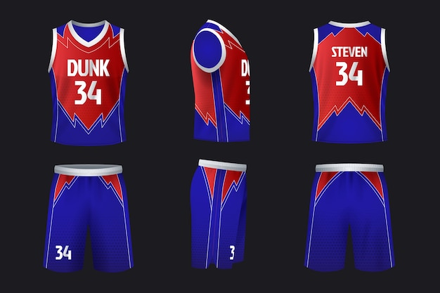Camiseta y pantalones cortos de baloncesto: diseño uniforme