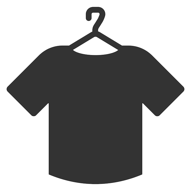 camiseta, en, un, percha, vector, plano, icono