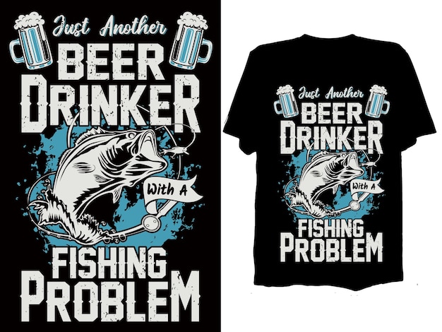 Camiseta de pesca bebedor de cerveza