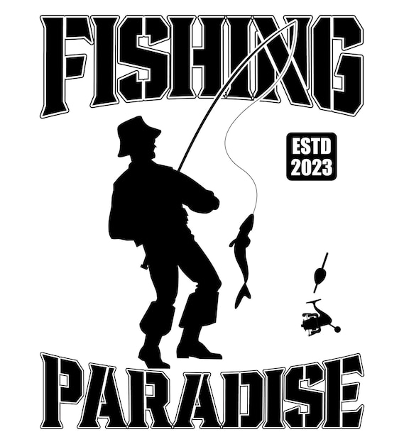 Vector camiseta de pesca retro