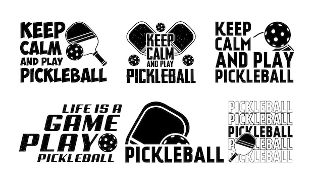 Camiseta Pickleball Diseño Bundle Tipografía de Pickleball Diseño de camiseta Colección Vector de pickleball