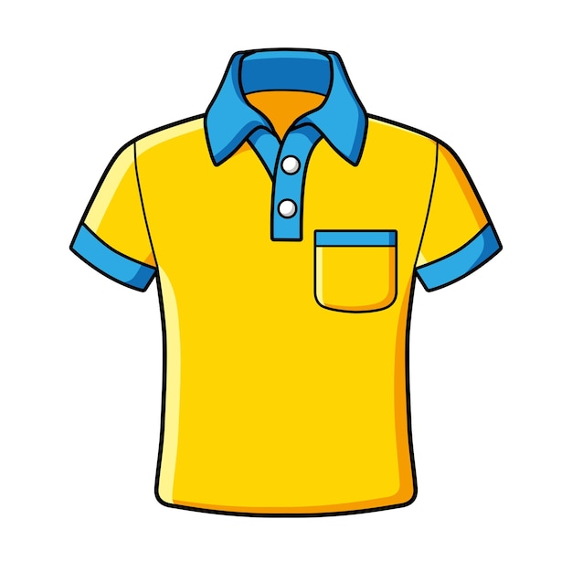 Vector camiseta de polo amarilla